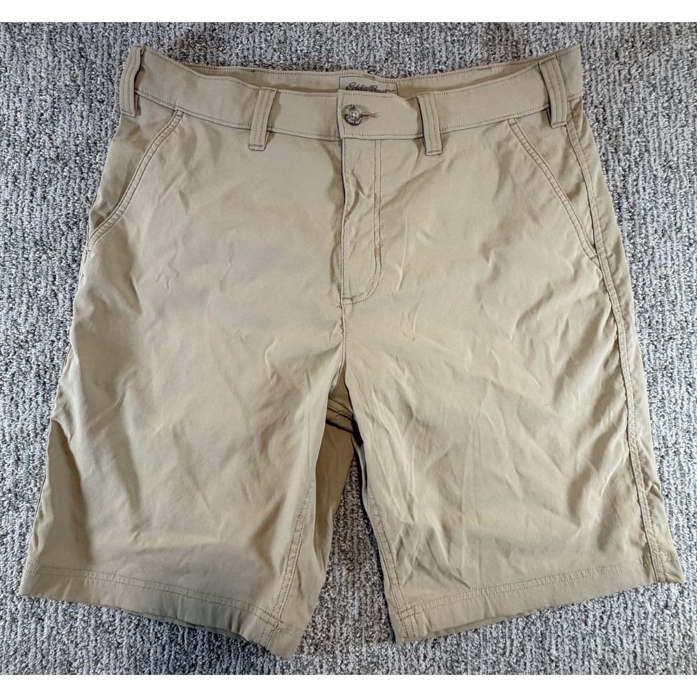 Eddie Bauer Travex Shorts Mens‎ 36 Tan Nylon Stretch Hiking Outdoor Pockets